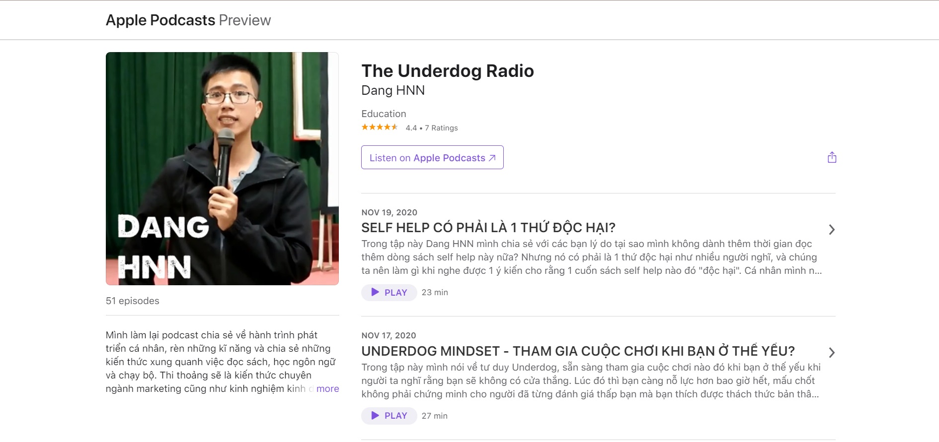 Kênh podcast của Dang HNN